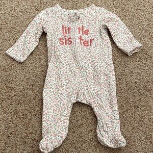 Carter's Pink Floral 'Little Sister' Footie Pajamas